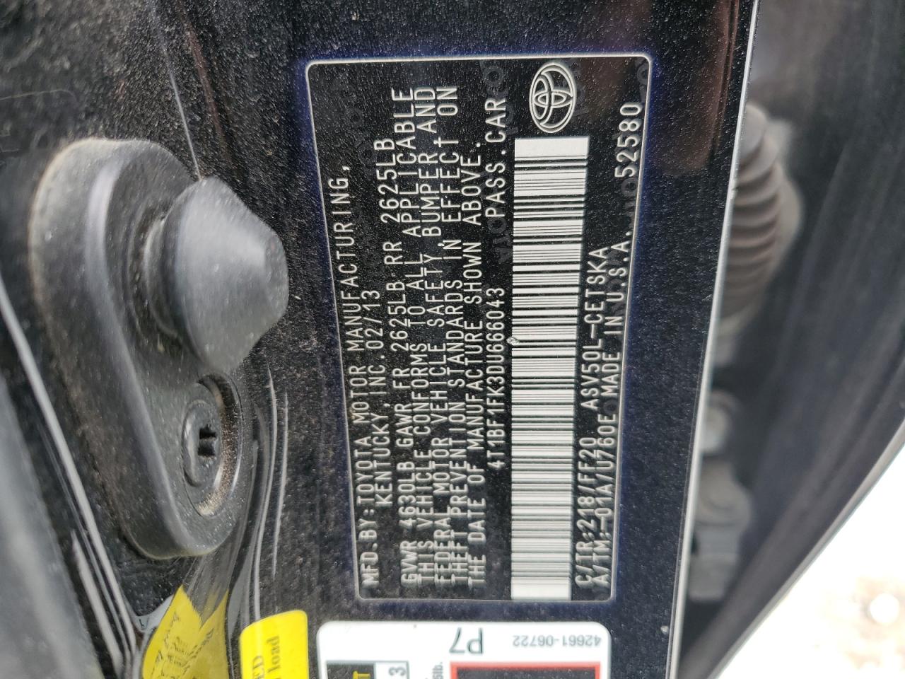 4T1BF1FK3DU666043 2013 Toyota Camry L