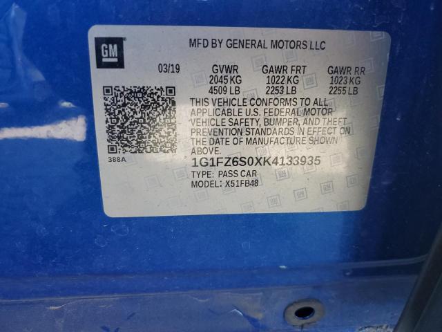 2019 CHEVROLET BOLT EV PR 1G1FZ6S0XK4133935