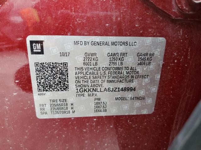 2018 GMC ACADIA SLE 1GKKNLLA6JZ148994