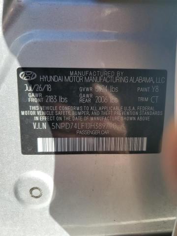 2018 HYUNDAI ELANTRA 5NPD74LF1JH389790