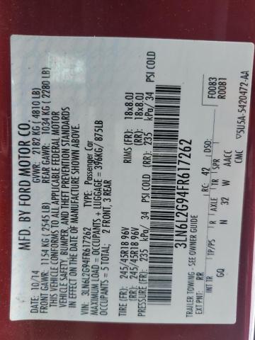 2015 LINCOLN MKZ 3LN6L2G94FR617262