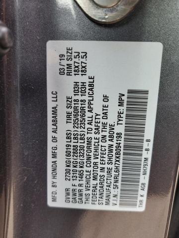 2019 HONDA ODYSSEY EX 5FNRL6H7XKB094198