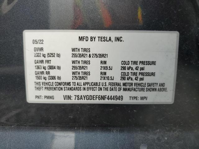 2022 TESLA MODEL Y 7SAYGDEF6NF444949