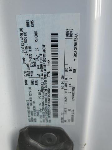 2019 FORD F150 SUPER 1FTEX1C41KKF09950