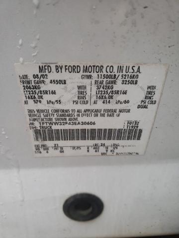2003 Ford F350 Super Duty VIN: 1FTWW32F43EA30606 Lot: 43128204