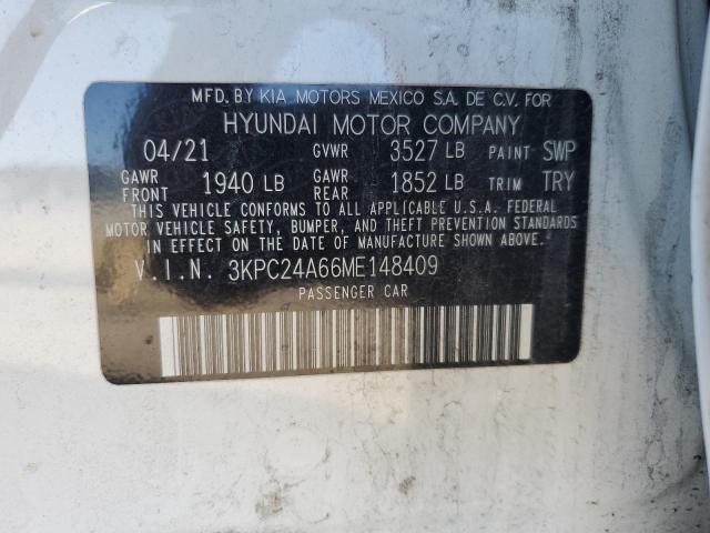 VIN 3KPC24A66ME148409 2021 Hyundai Accent, SE no.13