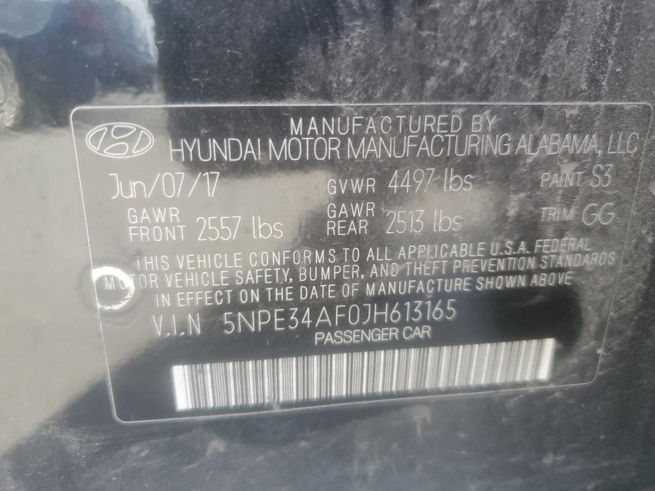 5NPE34AF0JH613165 2018 Hyundai Sonata Sport