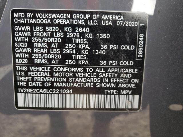 2020 VOLKSWAGEN ATLAS CROS 1V26E2CA6LC221034