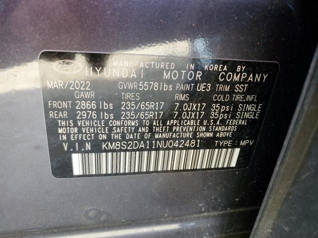2022 HYUNDAI SANTA FE B KM8S2DA11NU042481