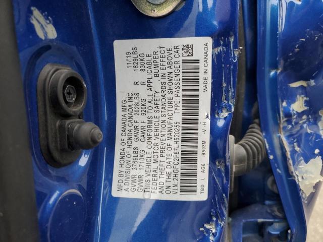 2020 Honda Civic Sport VIN: 2HGFC2F87LH520255 Lot: 44521164