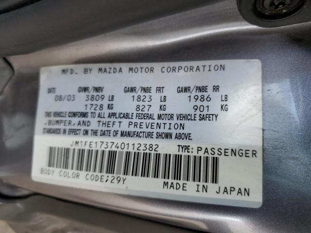 2004 Mazda Rx8 VIN: JM1FE173740112382 Lot: 44719804