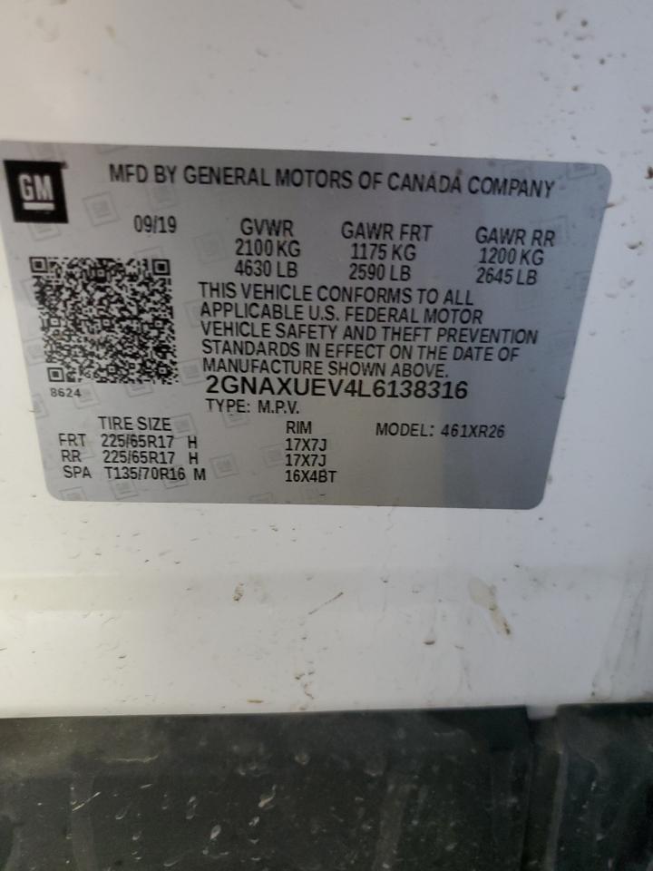 Lot #2836058586 2020 CHEVROLET EQUINOX LT