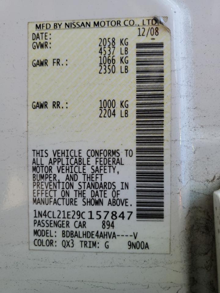 1N4CL21E29C157847 2009 Nissan Altima Hybrid