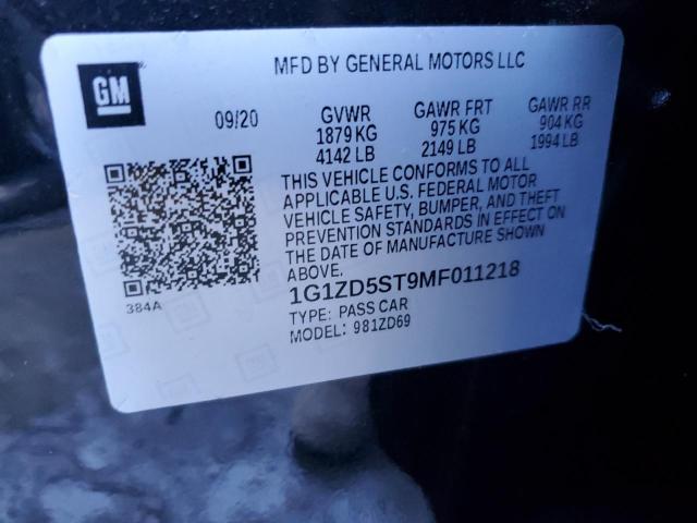 2021 CHEVROLET MALIBU LT - 1G1ZD5ST9MF011218