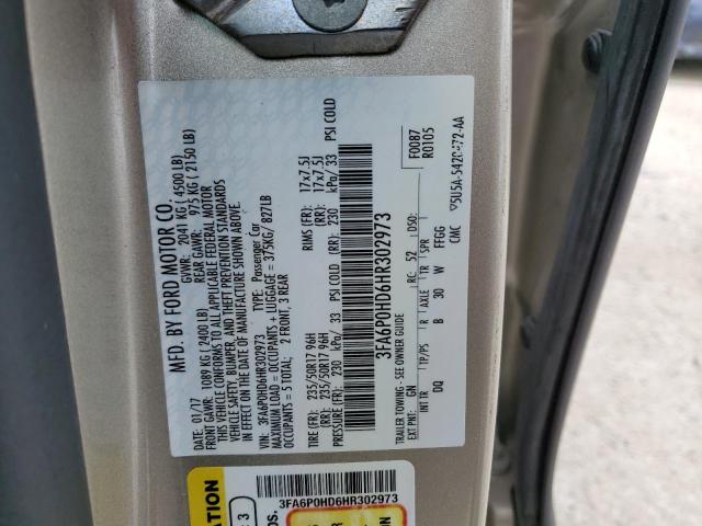 2017 FORD FUSION SE 3FA6P0HD6HR302973