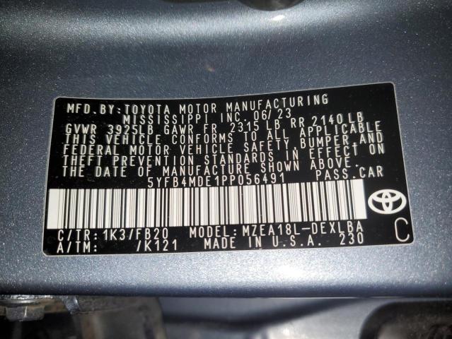2023 TOYOTA COROLLA LE 5YFB4MDE1PP056491