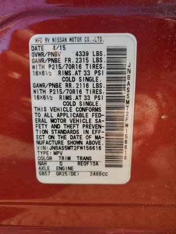 2015 NISSAN ROGUE SELE JN8AS5MT2FW156616