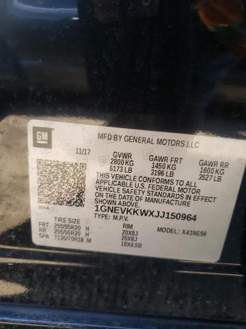 2018 CHEVROLET TRAVERSE H 1GNEVKKWXJJ150964