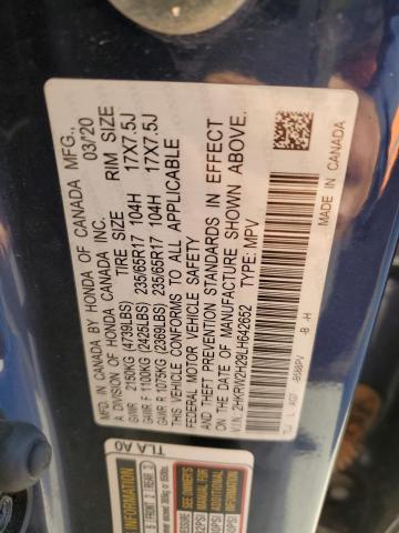 2020 Honda Cr-V Lx VIN: 2HKRW2H29LH642652 Lot: 42929074