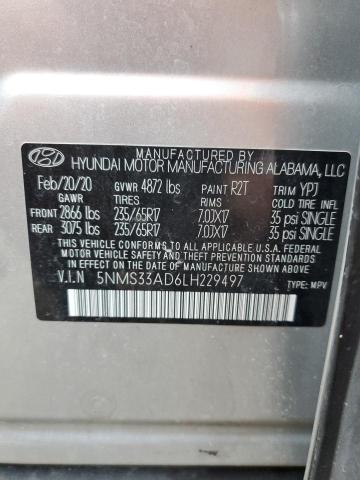 2020 Hyundai Santa Fe S 2.4L(VIN: 5NMS33AD6LH229497