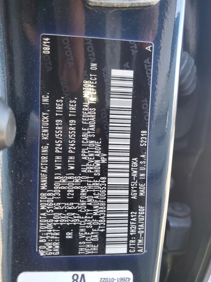 4T3BA3BB8FU065348 2015 Toyota Venza Le