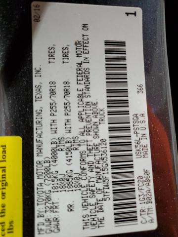 2016 TOYOTA TUNDRA CRE 5TFDW5F15GX536120
