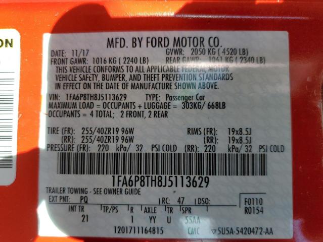 2018 FORD MUSTANG - 1FA6P8TH8J5113629