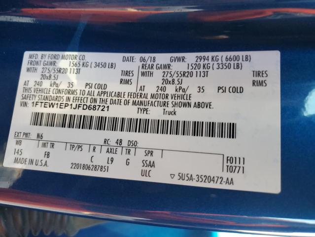2018 FORD F150 SUPER 1FTEW1EP1JFD68721