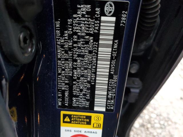 2016 TOYOTA CAMRY LE 4T4BF1FK2GR573332