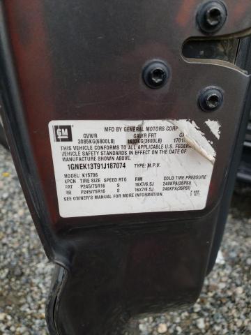 2001 Chevrolet Tahoe K1500 VIN: 1GNEK13T91J187074 Lot: 44809464