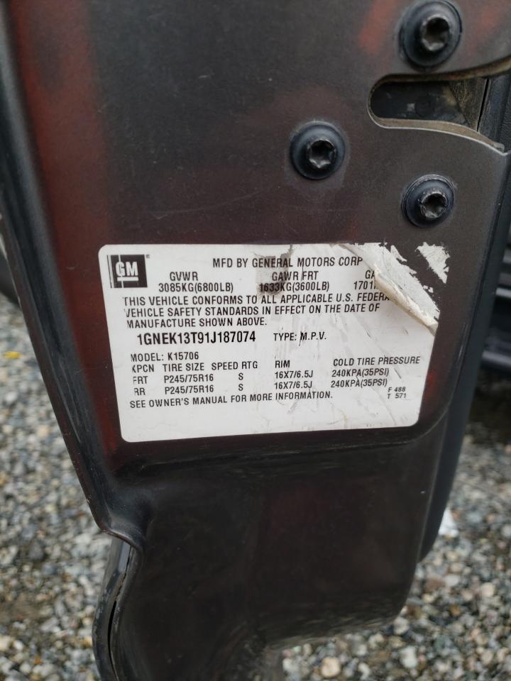 1GNEK13T91J187074 2001 Chevrolet Tahoe K1500