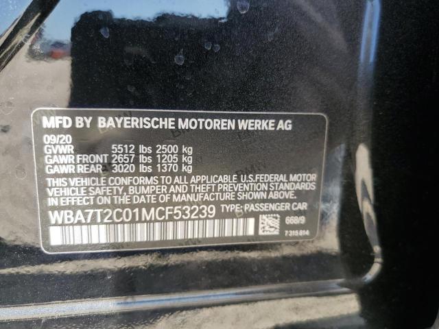 VIN WBA7T2C01MCF53239 2021 BMW 7 Series, 740 I no.12