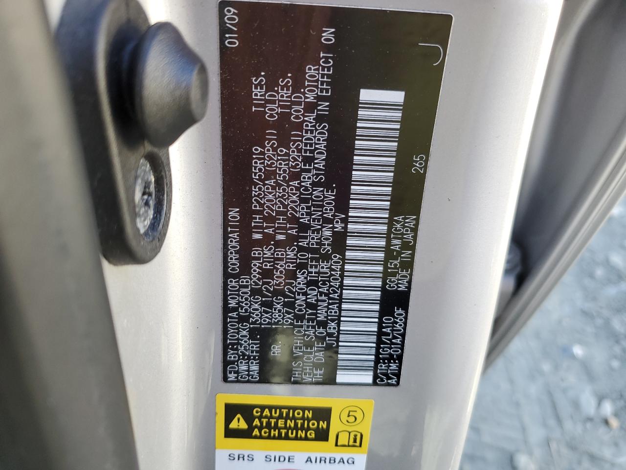 JTJBK1BA1A2404409 2010 Lexus Rx 350