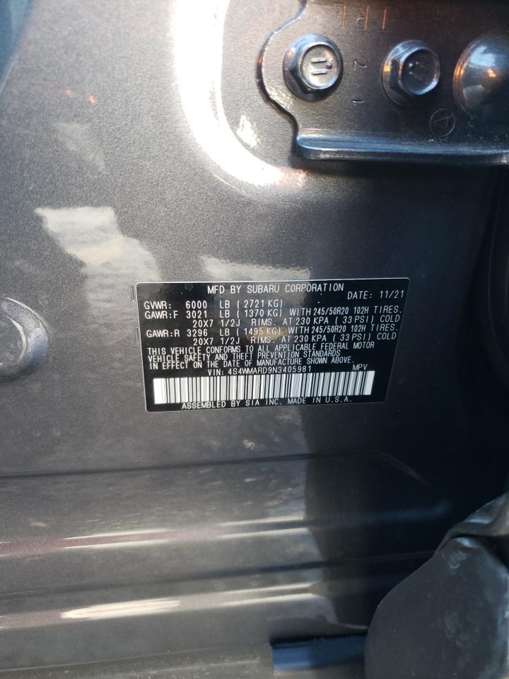 4S4WMARD9N3405981 2022 Subaru Ascent Touring