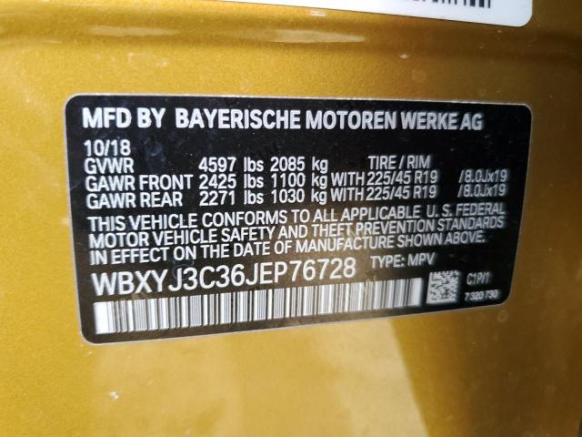 VIN WBXYJ3C36JEP76728 2018 BMW X2, Sdrive28I no.13