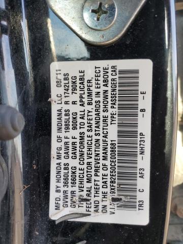 2012 Honda Civic Lx VIN: 19XFB2E50CE008681 Lot: 43617064