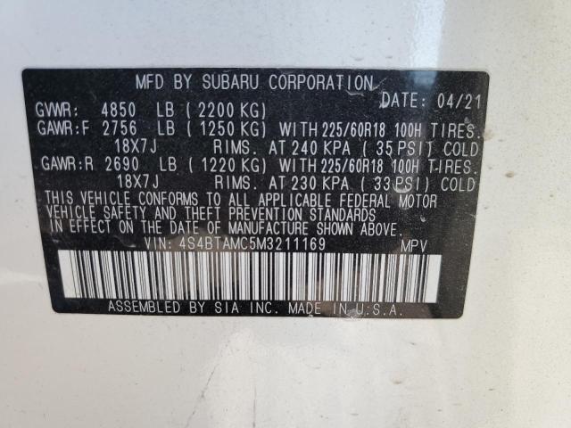2021 SUBARU OUTBACK LI 4S4BTAMC5M3211169