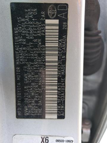 2015 TOYOTA COROLLA L - 2T1BURHE2FC403669
