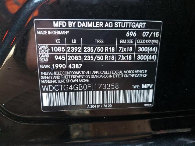 2015 MERCEDES-BENZ GLA 250 4M WDCTG4GB0FJ173358