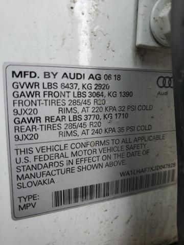 VIN WA1LHAF7XJD047928 2018 Audi Q7, Premium Plus no.13