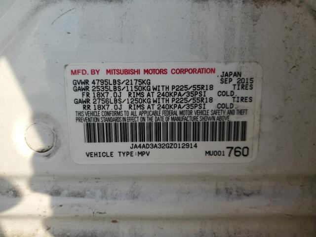 2016 MITSUBISHI OUTLANDER JA4AD3A32GZ012914