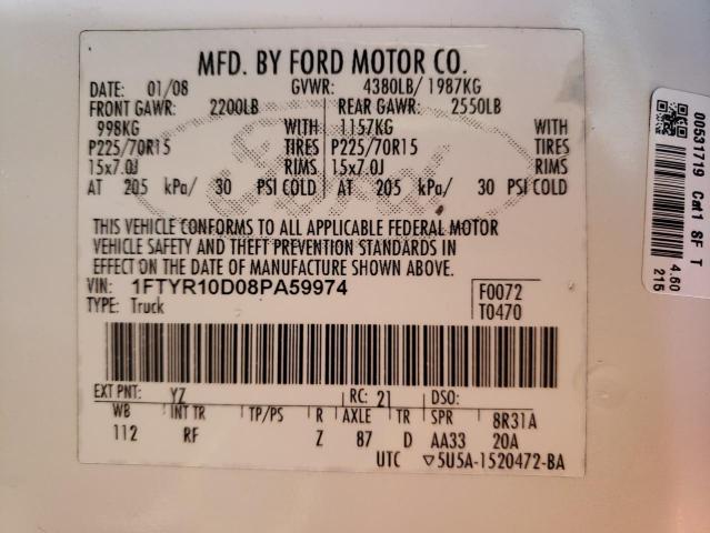 2022 FORD RANGER 1FTYR10D08PA59974