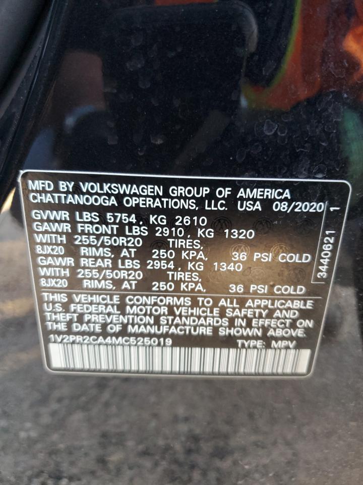 2021 Volkswagen Atlas Se vin: 1V2PR2CA4MC525019