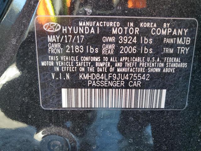 2018 HYUNDAI ELANTRA SE KMHD84LF9JU475542