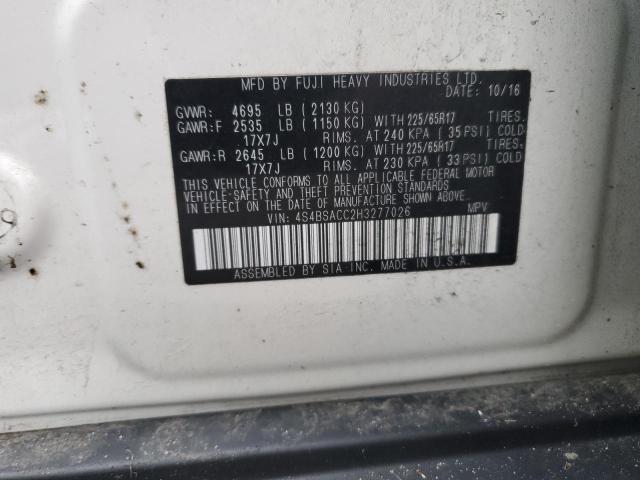 2017 SUBARU OUTBACK 2. 4S4BSACC2H3277026