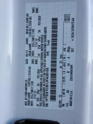 2018 FORD F150 SUPER 1FTEX1CB1JFA58105