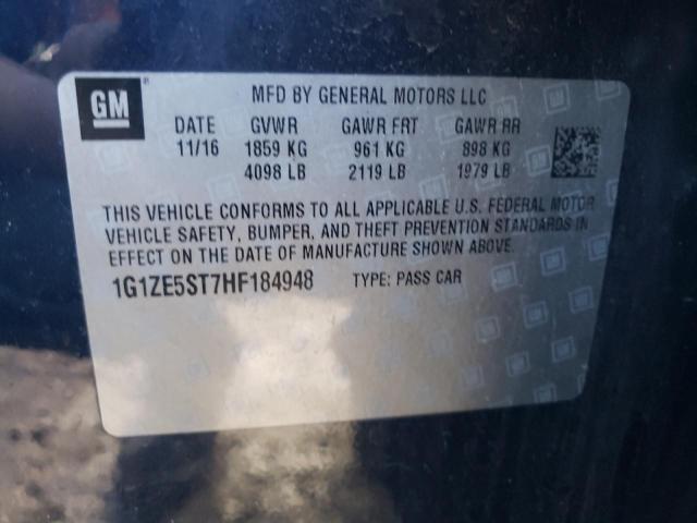 2017 Chevrolet Malibu Lt VIN: 1G1ZE5ST7HF184948 Lot: 41478184