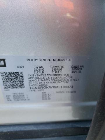 2021 CHEVROLET TRAVERSE L 1GNERGKWXMJ184473