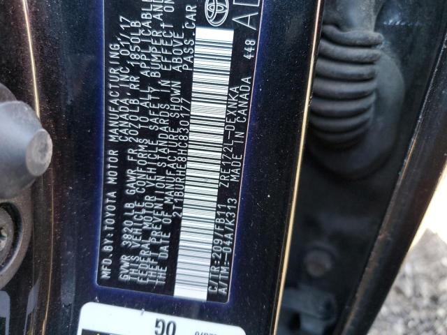 2017 TOYOTA COROLLA L 2T1BURHE8HC830177