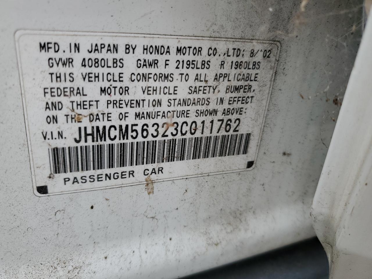 JHMCM56323C011762 2003 Honda Accord Lx